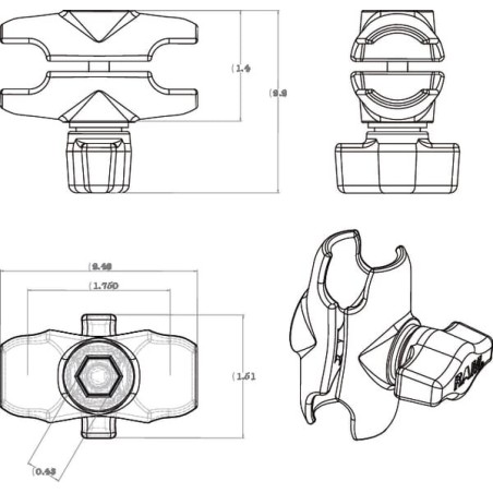 Clamp B 50mm - RAMB201A