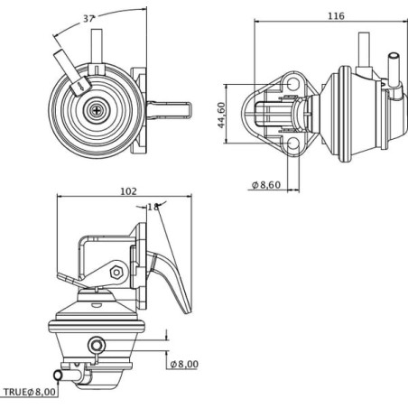 Fuel pump suitable for John Deere - RE38009KR