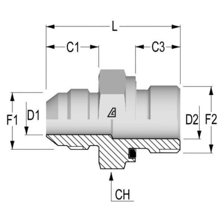 Adaptor 7/8 JIC x 1/2 BSP - RIB1408WD