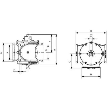 Three-way flanged valve 4 inch NERONE - RIV201100