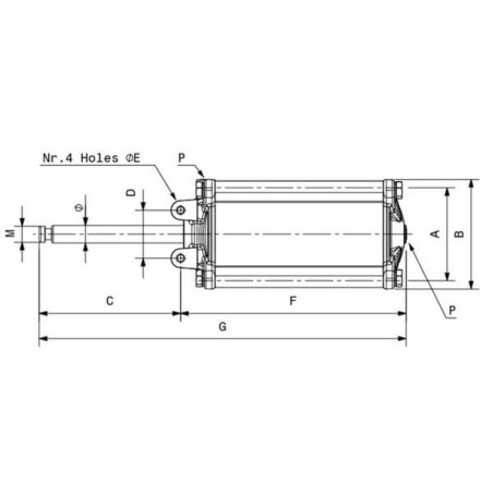 Pneumatic cylinder 4 inch double-acting - RIV164100