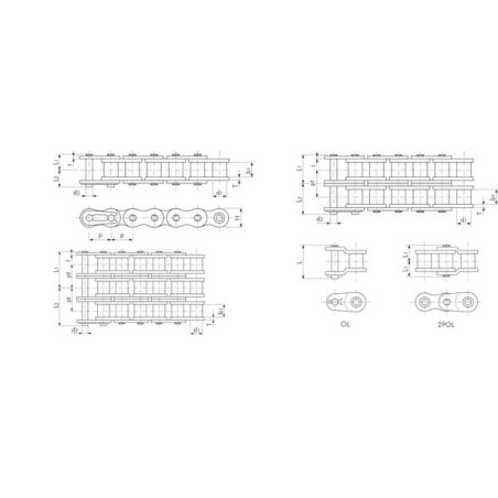 Rollenkette dupl. 1x 17.02 - RS16B2
