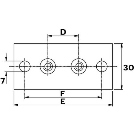 Two hole plate steel GR-1 - RS9411