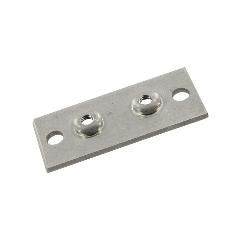 Two hole plate S.S. Gr.4 - RS9414RVS Two hole plate S.S. Gr.4 - RS9414RVS