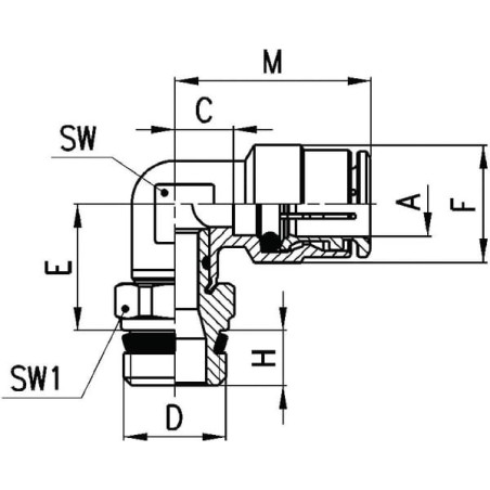 Push-in L-fitting, 12 mm x 1/2 BSPP, S6520 - S65201212