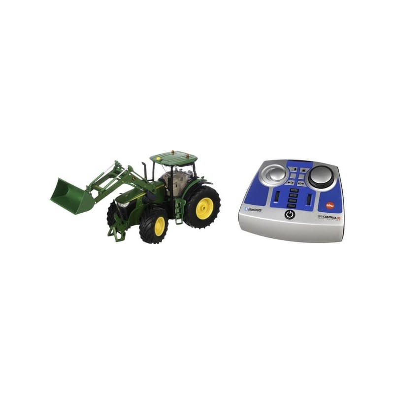 John Deere 7310R with front loader and bluetooth remote and app control - S06795