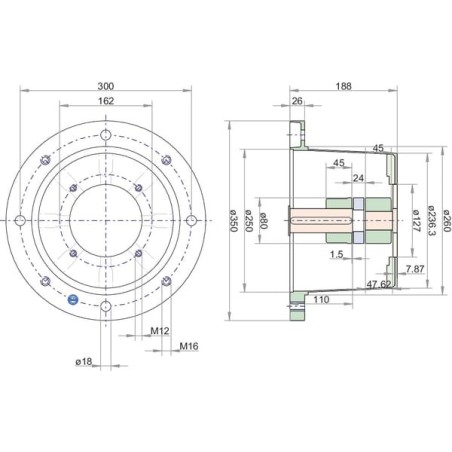 Wspornik pompy F E 300 SAE-C - RV350188245