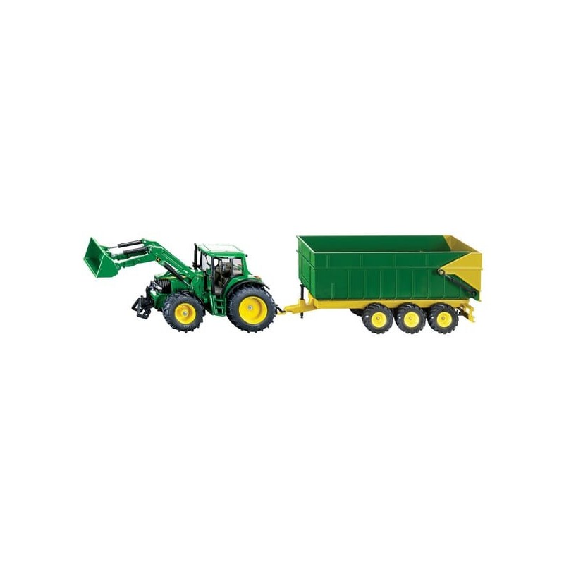 John Deere mit Frontlader und Anhänger - S01843 John Deere mit Frontlader und Anhänger - S01843