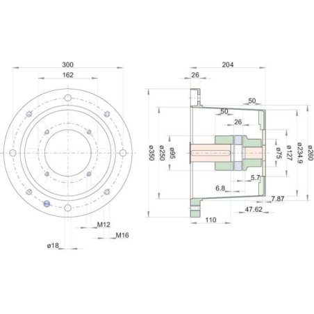 Pumpenträger F E 300 SAE-C - RV350204245