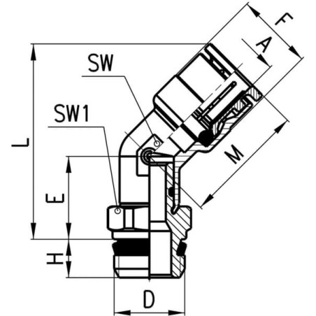 Push-in fitting 45 stopni - S6110818