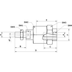 Flexo rod coupler M20x1,5 - SARC20150
