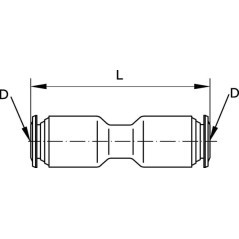 Push-in fitting 6 mm straight - SC6NSF