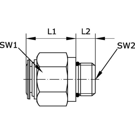 Straight push-in fitting 4xM5 - SCS4M5B