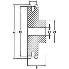 Sprocket Duplex 17 teeth 1/2 inch chain 08 B-2 Kramp - SD1217
