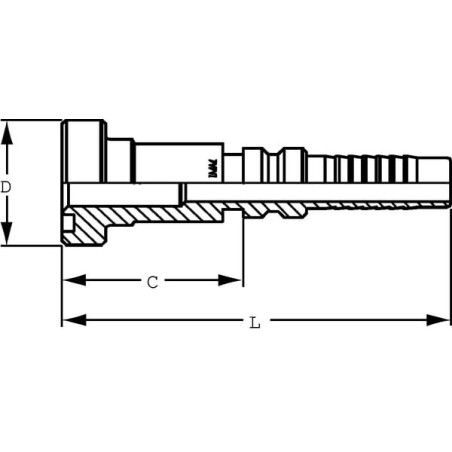 Swage coupling 4SH-DN20 flange diameter 47.6mm - SFSCH2016G2