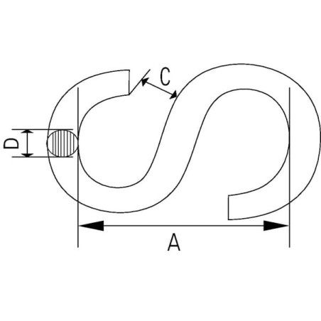 S-haak 4mm nr.40 V2A-A2 - SH04RVS