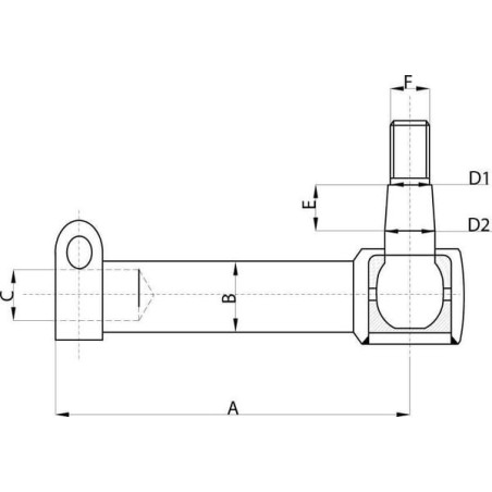 Tie rod end with bar - SHP489KR