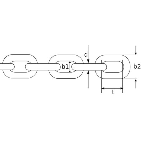 Chain diameter 7mm x 22mm black Kramp - SK07B