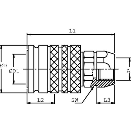Female coupling 1/2-3/8 inch BSP - SKPF12C06
