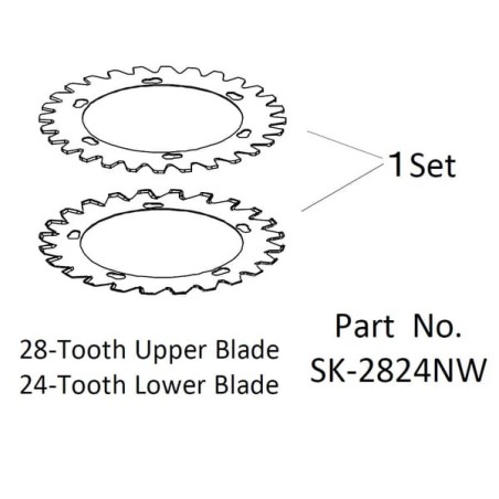 Upper blade 28 / lower blade 24 Optional blades - SK2824NW