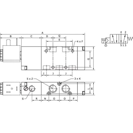 5/2-way Solenoid valve 1/8 inch - SOV52MS18