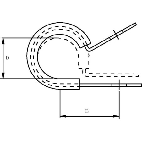 Pipe clamp 24mm, metal with rubber insert - SMSL24