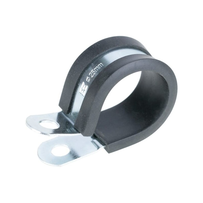Pipe clamp 52mm, metal with rubber insert - SMSL52