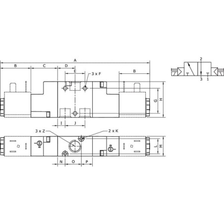 Zawór elektrom. 3/2-droż. 1/4 cali - SOV32B14