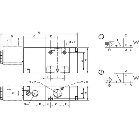 3/2-Wege Magnetventil NC-1/8 Zoll - SOV32MS18NC