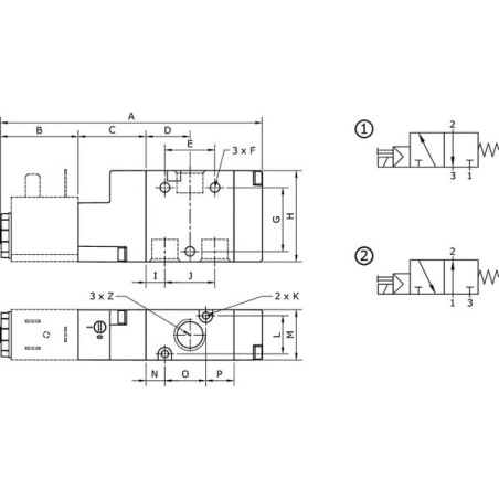 Solenoid valve NO-1/4 inch 3/2-way - SOV32M14NO