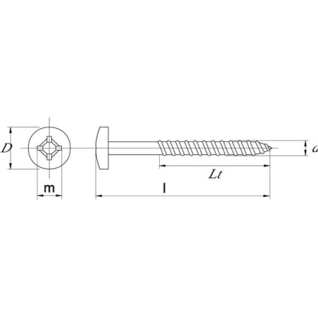 Wkręt do drewna 4x30 mm PZ2 z łbem soczewkowym, stal Kramp - SPL430P200