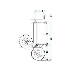 Wheel jack horizontal handle diameter 90x1020mm - STR232E