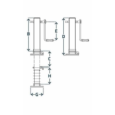 Stand jack lateral handle 110x690mm - STRK450