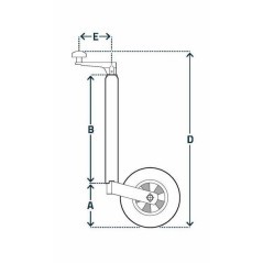 Wheel jack horizontal handle diameter 48x571mm - STRFC241