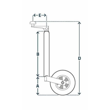 Wheel jack horizontal handle diameter 48x571mm - STRFC241