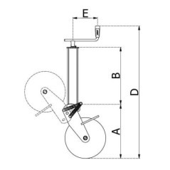 Wheel jack horizontal handle 80x1200mm - STR45