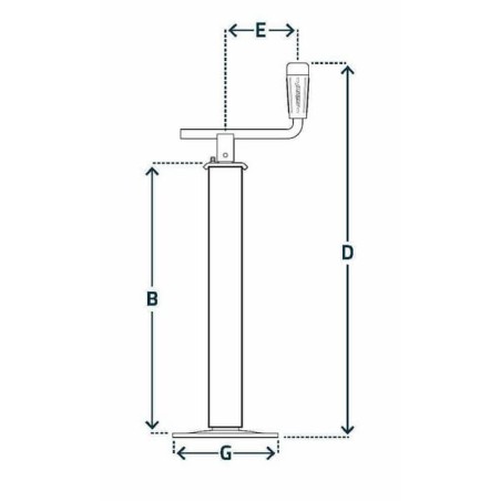 Stand jack horizontal handle 80x675mm - STR1539