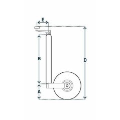 Wheel jack horizontal handle diameter 48x610mm - STR1622S