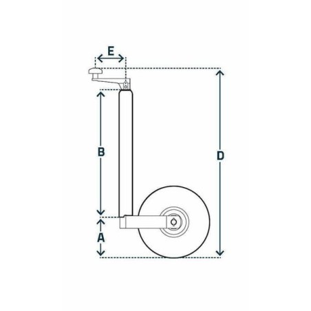 Wheel jack horizontal handle diameter 48x610mm - STR1622S