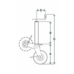 Wheel jack horizontal handle diameter 82x1360mm - STR1140