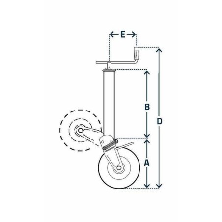 Stützrad horizontaler Griff 80x1000mm - STR1644