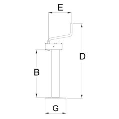 Stand jack horizontal handle 80x777mm - STRPR695