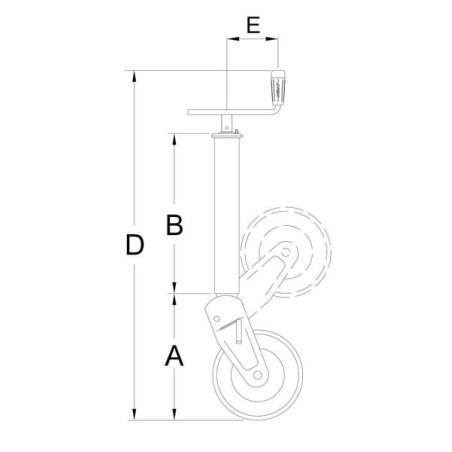 Wheel jack lateral handle 70x871mm - STRS124Z3