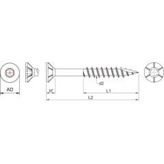 Wkręt do płyt wiórowych 5x90 mm TX25 z łbem stożkowym, stal Kramp - SPT590P100