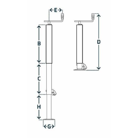 Stand jack horizontal handle 80x800mm - STRP5753SF