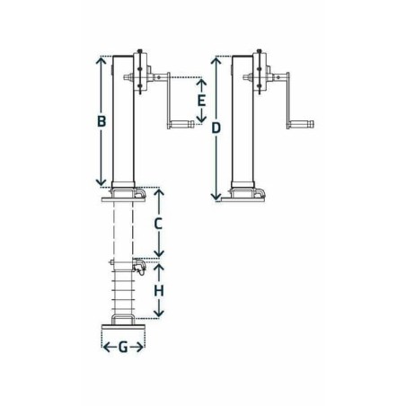 Stand jack lateral handle 110x820mm - STR750