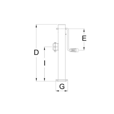 Stand jack lateral handle 70x555mm galvanized - STRDG590Z