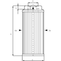 Filtr ssący 250µm 1-1 / 4" - STR1002M250