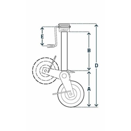 Wheel jack lateral handle diameter 90x1220mm - STR366