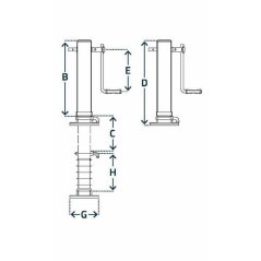 Stand jack lateral handle 80x685mm - STRDG7063SF